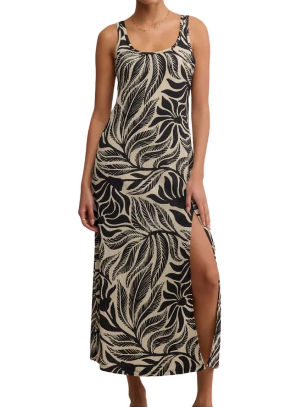 Z Supply POLANCO PALM MIDI DRESS IN BLACK